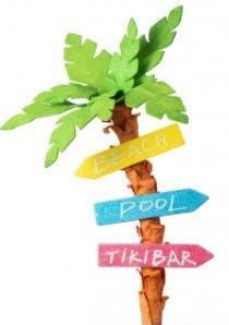 26" Tropical Palm Tree Sign Spray - Sold Qty 1