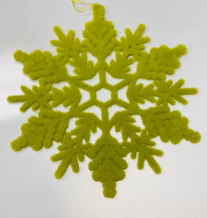 12" Flocked Snowflake Ornament