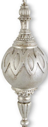 18" Glittered Metallic Pewter Finial Ornament