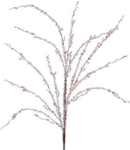 37" Sequin Glitter Ice Twig Spray- Pink