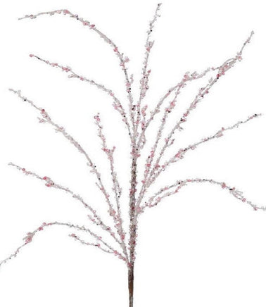 37" Sequin Glitter Ice Twig Spray- Pink