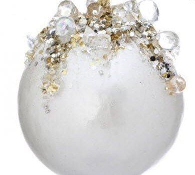 4" Heavy Jeweled Ball Ornament- (See Color Options)