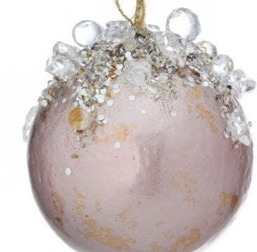 4" Heavy Jeweled Ball Ornament- (See Color Options)