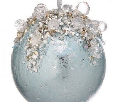 4" Heavy Jeweled Ball Ornament- (See Color Options)