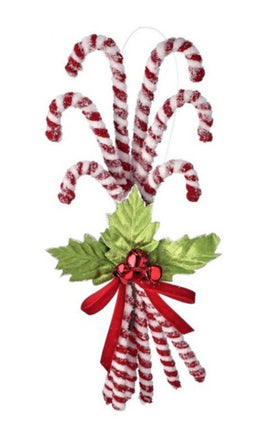 12" Candy Cane/Holly Bundle Ornament