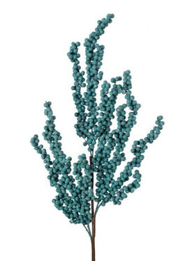 31" Waterproof Weathered Berry Cluster Spray- Teal