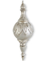 
              18" Glittered Metallic Pewter Finial Ornament
            