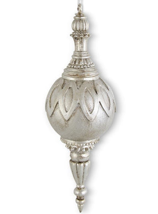 18" Glittered Metallic Pewter Finial Ornament