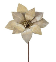 
              24" Metallic Mirror Fabric Poinsettia Stem- Gold
            