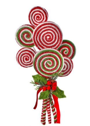 20" Frosted Lollipop Bundle w/Holly