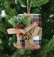 
              Plaid Fabric Present Ornament
            