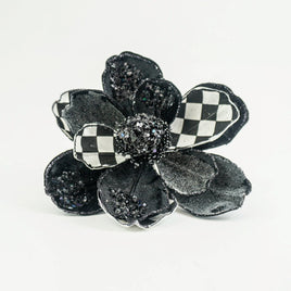 Magnolia Clip Checkered- Black/White