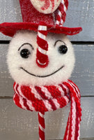 
              20" Candy Snowman On Peppermint Stake
            