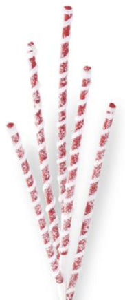 24" Glittered Red & White Flocked Spiral Spiked Spray