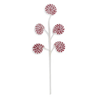 
              22" Glittered Red & White Flocked Lollipop Spray
            