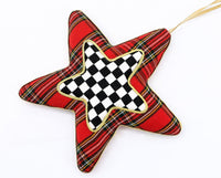 
              7" Checkered/Plaid Star Ornament
            