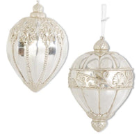 
              Set of 2-Assorted Silver Glittered Shatterproof Finial Ornaments
            