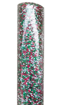 Red, White & Green Glittered Mesh Ribbon- 18"x4yd