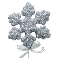 
              27.5" Silver Glittered Snowflake Pick
            