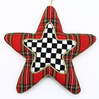 
              7" Checkered/Plaid Star Ornament
            