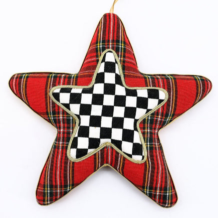 7" Checkered/Plaid Star Ornament