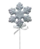 
              27.5" Silver Glittered Snowflake Pick
            