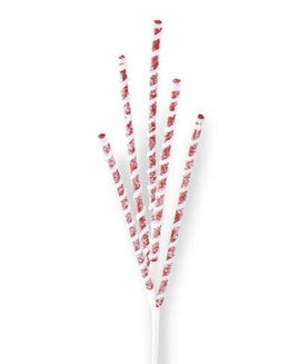 24" Glittered Red & White Flocked Spiral Spiked Spray