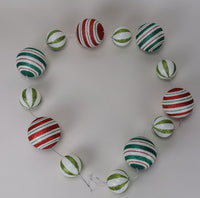 
              75" Glitter Striped Ball Garland
            