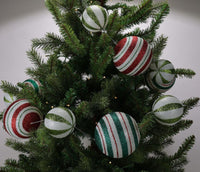 
              75" Glitter Striped Ball Garland
            