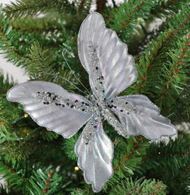 Blue Iridescent Butterfly Clip Ornament