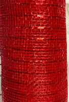 
              Red Metallic Deco Mesh Ribbon- 10 in x 10 yds.
            