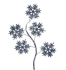 28" Iced Snowflake Spray- Midnight Blue