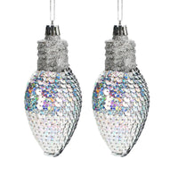 
              Sequined Bulb Ornaments- Set of 2
            