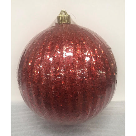 Red Ripple Glitter Shatterproof Ornament