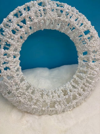 12" White Sequin Wreath