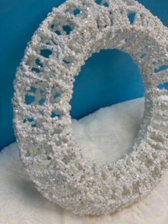 12" White Sequin Wreath