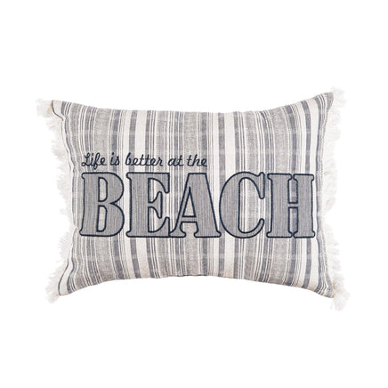 Embroidered Beach Pillow