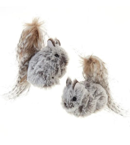 Set of 2-Gray Hanging Squirrel Ornaments