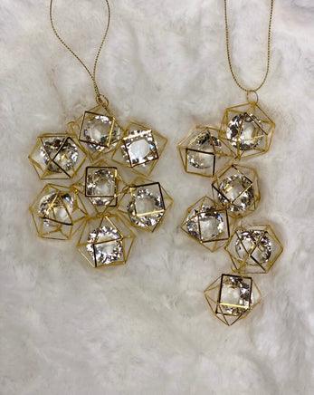 Gold Wire Drops With Gems Ornament