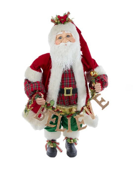 36" Kringles Santa With Garland