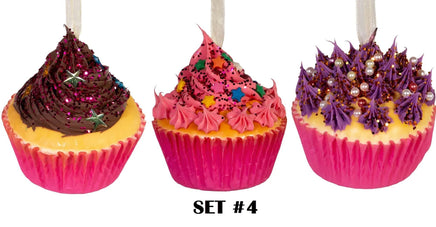 Foam Cupcake Ornaments- Set of 3