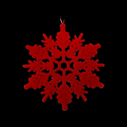 12" Flocked Snowflake Ornament