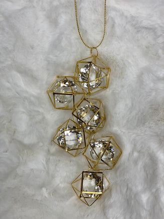 Gold Wire Drops With Gems Ornament