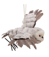 
              Grey With White Fur Flying Owl Ornament
            