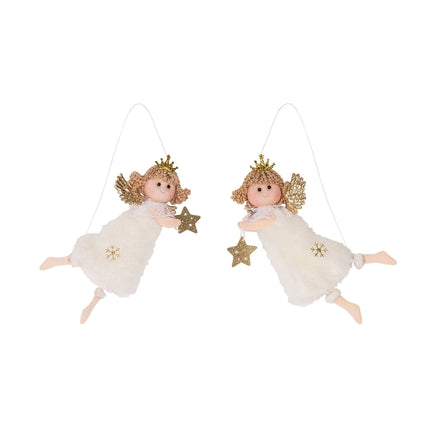 Set of 2-Flying Angels Ornaments