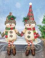 
              Country Plaid Button Leg Snowman
            