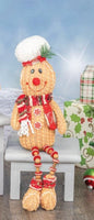 
              Set of 2- Red Plaid Button Leg Gingerbread
            