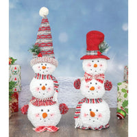 
              Jolly Crimson Snowman Stacker
            