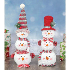 Jolly Crimson Snowman Stacker