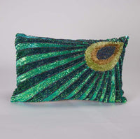 
              Peacock Sequin Pillow
            